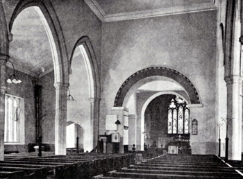 The interior of Saint Mary's in 1912 looking east